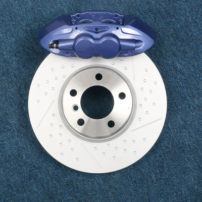 High Performance Front 4 Pot Brake Calipers 345mm 370mm Dimpled And Slotted Rotors