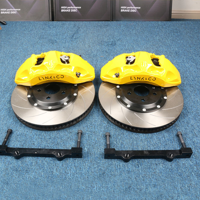 Car Modified 6 Piston Yellow Calipers Audi AK 8N Monoblock Calipers Fit For 18-21 Inch Rims