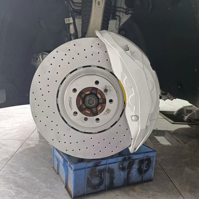 Modified White Porsche Brake Calipers 1 Pot 330mm 345mm 370mm