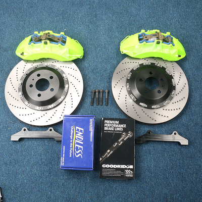 Green Modified 4 Pot Car Brake Calipers Aluminum Alloy